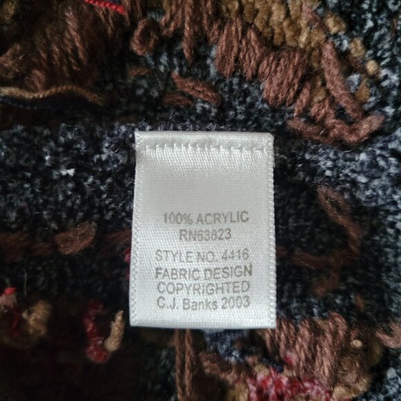 Vintage CJ Banks Women’s 1X Button-down Cardigan, Hand Embroidered, Maroon/Gray - Picture 8 of 10